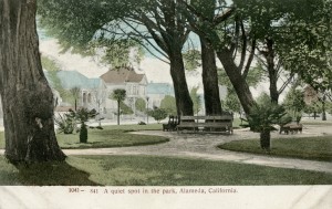 A quiet spot in the park, Alameda, California, mailed 1908 